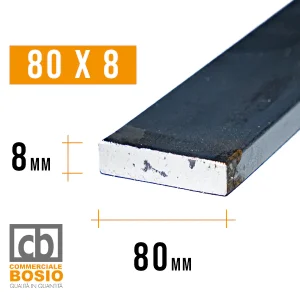 Ferro PIATTO 80x 8 mm | Barre da 2 e 3 MT